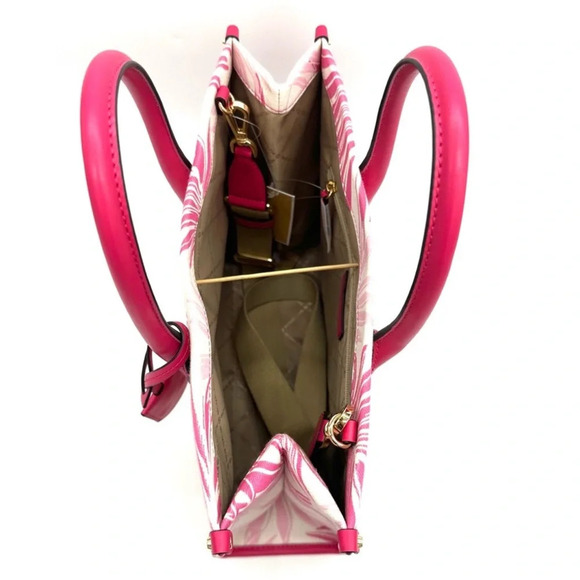 Michael Kors Medium Mirella Tote Bag Electric Pink Multi Leather - Picture 8 of 11